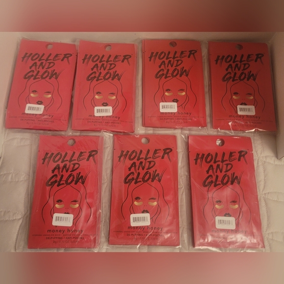 23 Single Use Holler & Glow Hydrogel Money Honey DePuffing Gold Under Eye Mask - Picture 6 of 7